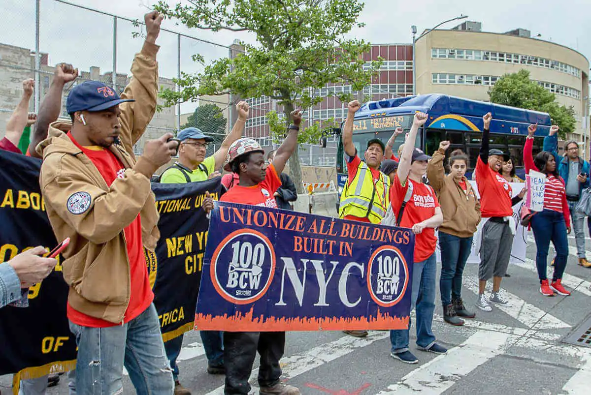 Residents and organizers rally against the Southern Boulevard rezoning study.