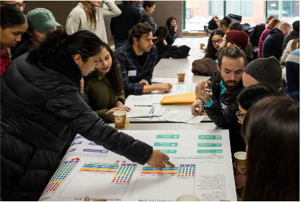 Residents and organizers present or discuss the Bushwick Community Plan.